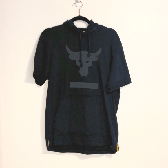 Under Armour Men's Medium Project Rock Hoodie Shirt Navy Blue - Picture 2 of 9